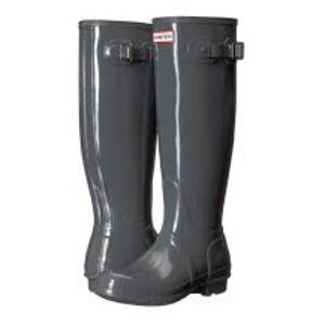 Hunter Rain Boots Tall Gray Gloss